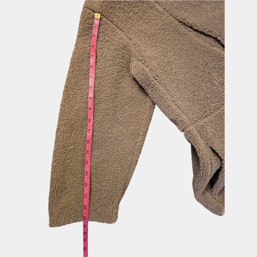 H&M Plus Teddy Shearling Hooded Long Sleeve Oversized Jacket Size XL - Picture 12 of 13